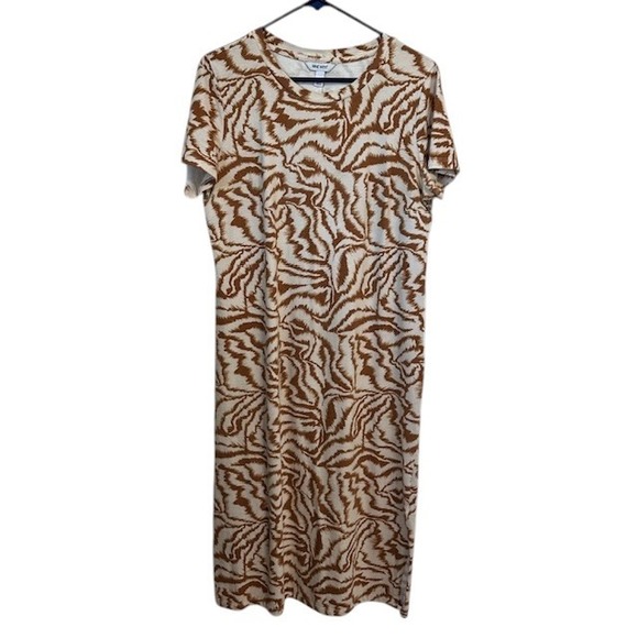 Nine West Dresses & Skirts - Nine West Midi Dress Brown Zebra Print Casual T-Shirt Dress‎ Large